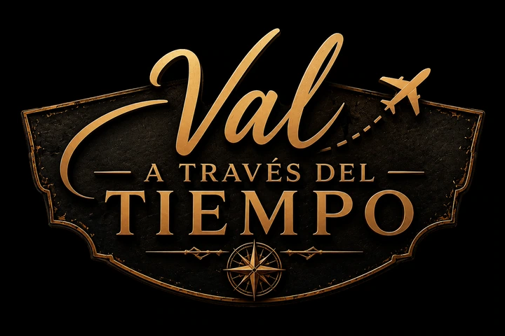 Val, a través del tiempo logo, badge version