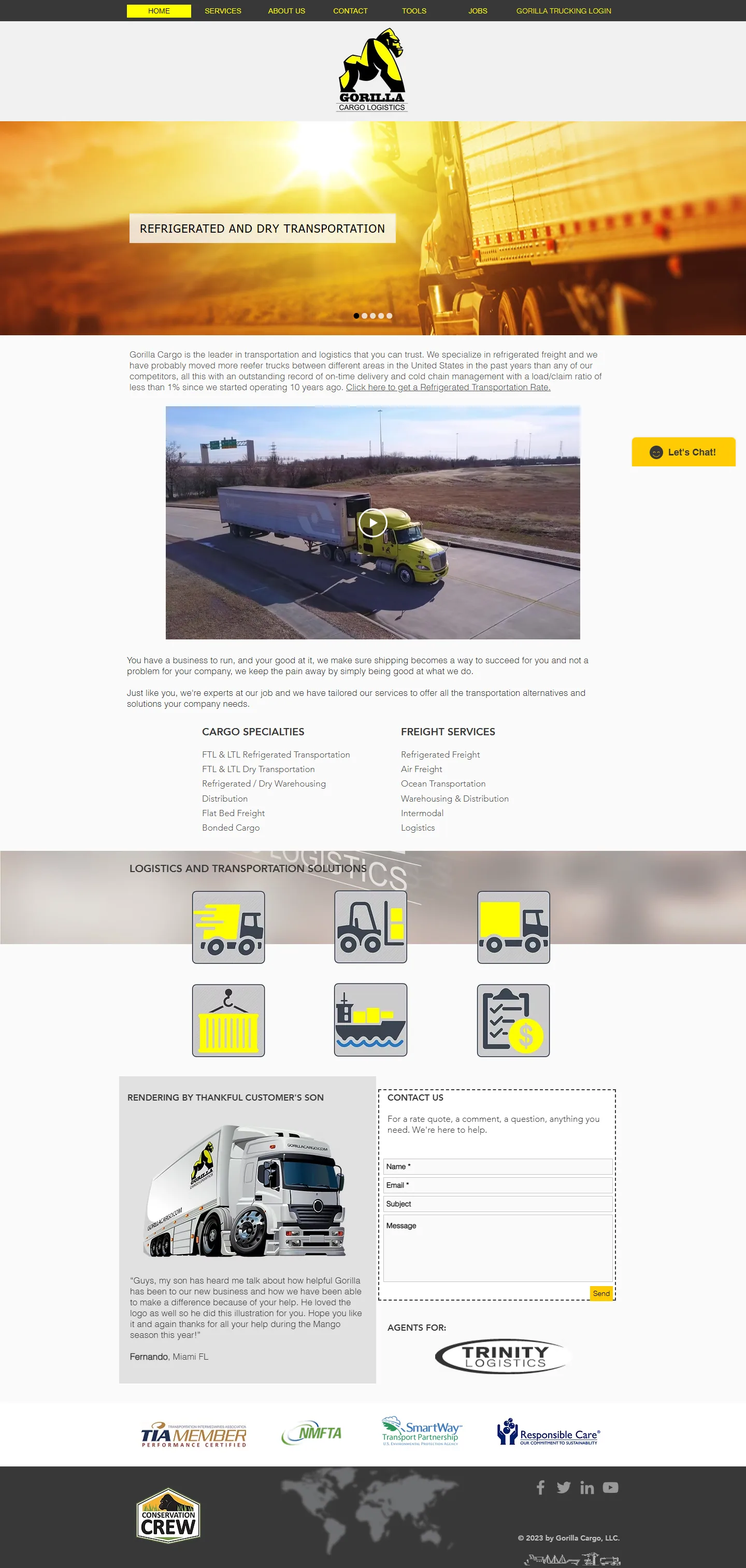 Gorilla Cargo homepage