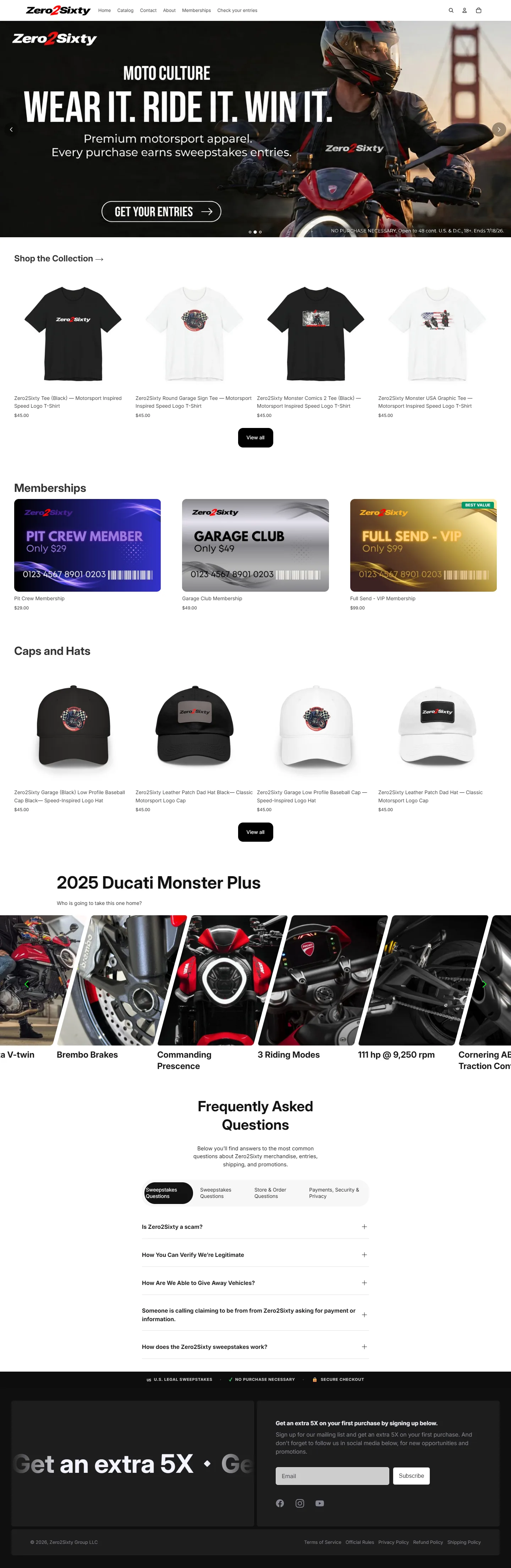 Zero2Sixty homepage